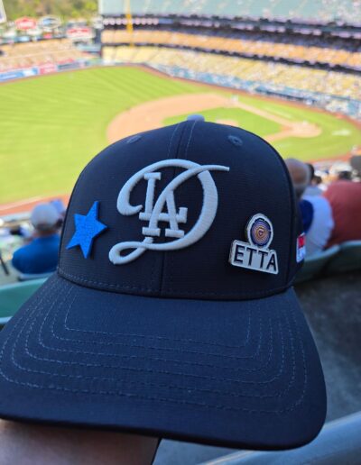 dodgers hat with an etta pin